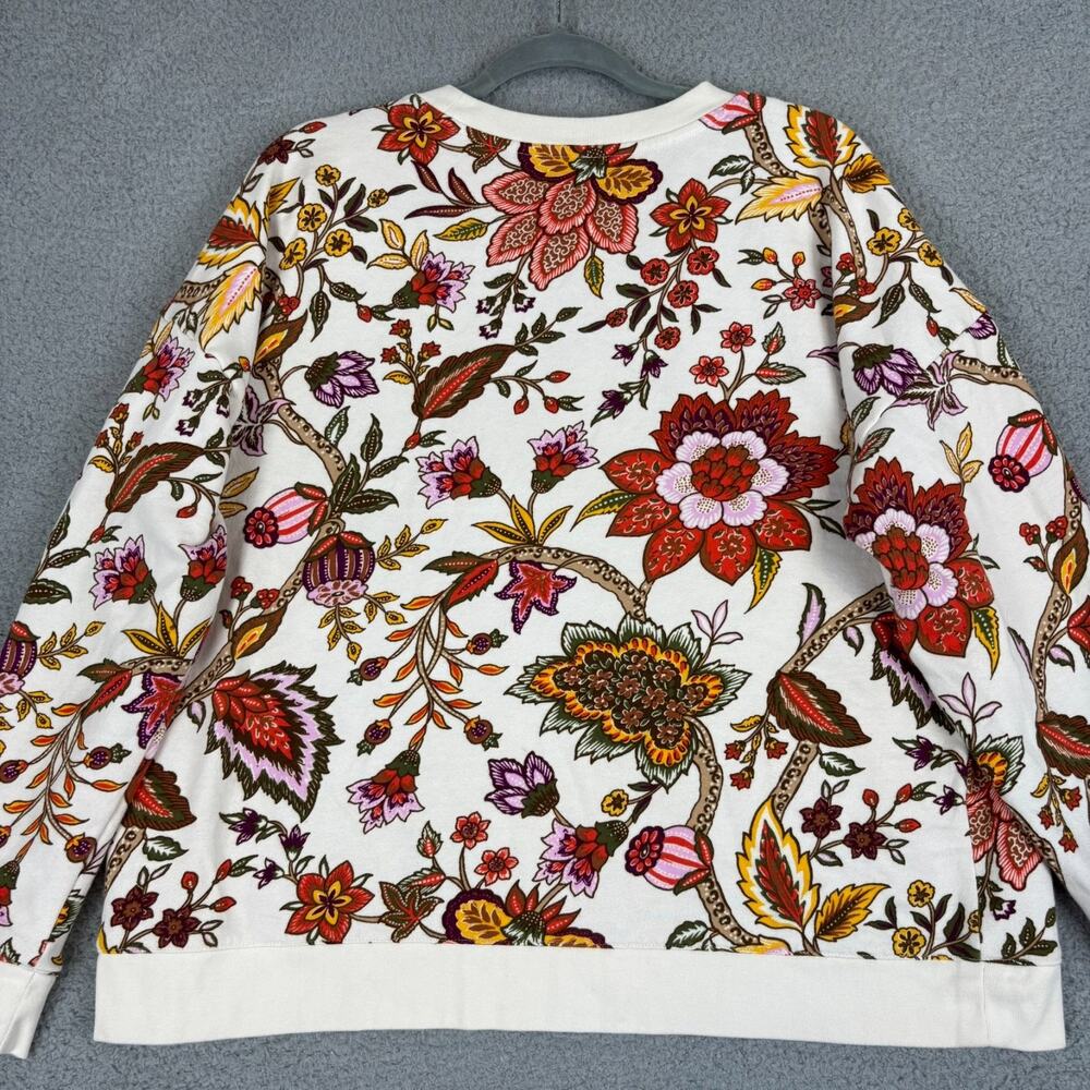 Talbots Floral Top XL Crewneck Sweatshirt Blooming Jacobean 100% Cotton 2025 - Picture 11 of 15